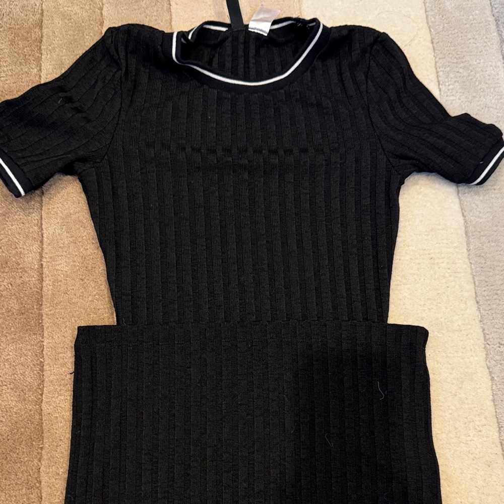 H&M Black Ribbed Mini Dress - Picture 2 of 2